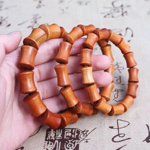 สร้อยข้อมือไม้พีชลายไม้ไผ่สุดเก๋และประณีต สไตล์จีน สร้อยข้อมือคู่รัก สร้อยข้อมือลูกปัดแฟชั่น - Product Image 1