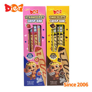 Bonbons Vente en gros Marque privée Personnalisée Exotique Snack Grain Alimentaire Triangle Crisp Biscuit Barre de biscuits fourrée à la confiture de chocolat/fraises - Product Image 6