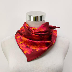 <span class=keywords><strong>Bandana</strong></span> di seta 100% <span class=keywords><strong>rossa</strong></span> su misura 14mm raso piccolo quadrato puro stampa 55*55cm sciarpa da taschino scialle donne sciarpa per la testa Hijab - Product Image 1