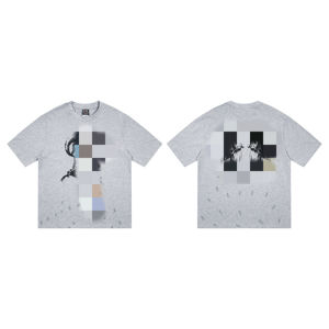 <span class=keywords><strong>T</strong></span>-shirt vintage délavé à l'acide pour hommes en gros - 100 % coton, sérigraphie vierge, style Saimt Michell Vibe American High Street, manches courtes - Product Image 5