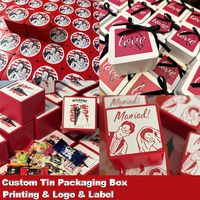 Boîte en aluminium jetable pour porte-clés, café, dessert, biscuits, céréales, avec couvercle à charnière en forme de cœur, impression personnalisée par sublimation, faible MOQ, idéale comme cadeau