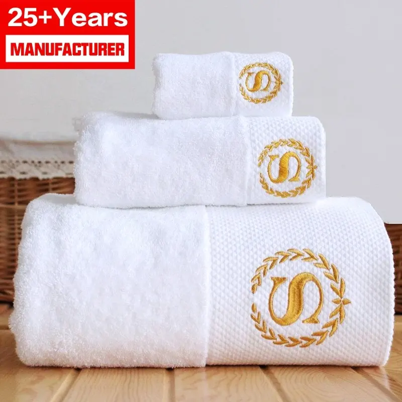 Serviettes de bain ensemble hôtel de luxe 100% coton meilleure marque hilton serviettes de bain salle de bain hôtel serviettes