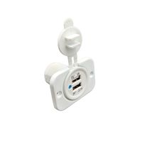 Chargeur USB blanc DC12V 24V chargeur de prise USB 3.1A avec panneau de montage pour bateau marin de voiture automatique