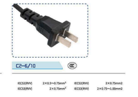 Fiche et prise industrielles durables en cuivre PVC Rallonge d'alimentation standard chinoise à 2 broches et 2 prises avec connecteur IEC C7