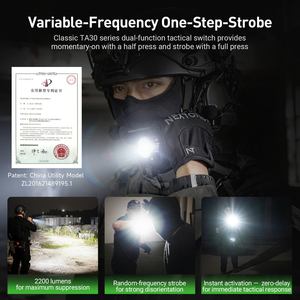 WOSEN Strong <b>Light</b> Strobe Tactical <b>LED</b> Flashlight IP68 21700 <b>Battery</b> Aluminum Alloy 2200 Lumens 5000K Daylight EDC Torch - Product Image 5
