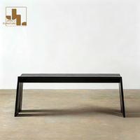 Banc de salle à manger noir de style nordique pour hôtel et restaurant, meuble en bois pour salon et maison