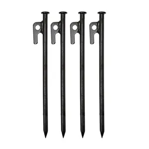 High Quality Metal Tent Stakes Heavy Duty 12 Inch Steel Unbreakable And Inflexible Tent Pegs For Camping