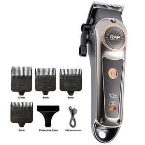 Recortadora de <span class=keywords><strong>Barba</strong></span> Dorada con Pantalla LED Modelo Nuevo RAF R.490 con 4 Peines Cortos, Recortadora de Pelo Eléctrica Inalámbrica para Hombre - Product Image 3