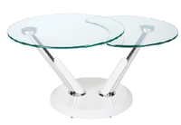 Table basse en verre moderne convertible et rotative Table de salon pliée Table de café de nombreuses options de couleur en usine