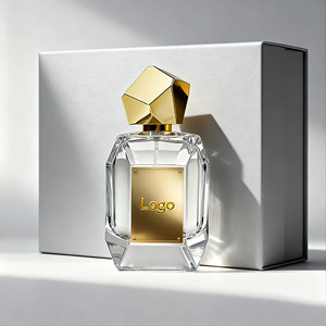 Étiquettes métalliques personnalisées, design unique, <span class=keywords><strong>flacon</strong></span> de <span class=keywords><strong>parfum</strong></span> en verre transparent de luxe de 100 ml avec pompe pulvérisateur et couvercle doré, avec boîte - Product Image 5