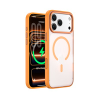 Étui magnétique givré de luxe compatible avec iPhone 18 17 Pro Max, cadre de caméra en métal, boutons colorés, coque antichoc