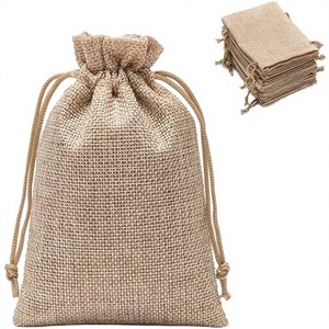 34*40cm Premium Eco-Friendly Jute Linen Gift <b>Pouches</b> <b>Drawstring</b> Packaging Wedding Favors Party Jewelry Packaging Christmas - Product Image 3