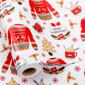 Christmas Wrapping <b>Paper</b> <b>Roll</b> 17 Inch X 33 Feet Red White Sweater Tree Design Eco Friendly Gift <b>Wrap</b> - Product Image 1