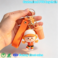 Porte-clés personnalisé en PVC souple, porte-clés en caoutchouc souple, porte-clés en silicone, porte-clés en caoutchouc 2D/3D en forme de tasse de thé au lait, porte-clés en PVC avec votre logo et nom