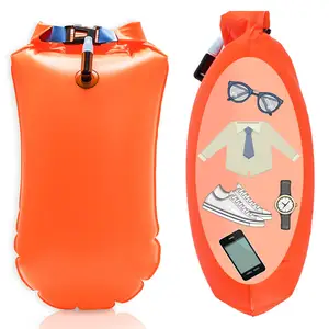 Highly Visible Safety Buoy RECYCLED DRYBAG FLOAT Open Water FLOAT 15liter Triathlon Custom Logo Roll Top Swimming Bag With Belt