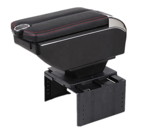 Scatola consolle <span class=keywords><strong>universale</strong></span> per <span class=keywords><strong>bracciolo</strong></span> <span class=keywords><strong>auto</strong></span> in pelle sintetica nera con portabicchieri 7 USB - Product Image 3