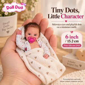 Muñeca Reborn de Silicona de Cuerpo Completo de 6 Pulgadas, Modelo Doll Duo Personalizada, con Mirada Lateral y Punto Rojo, Regalo de Navidad Personalizado para Niños - Product Image 1