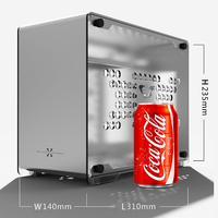 ZZAW B1 Acrylique Panneau Latéral Petite Taille Mini PC De Bureau Châssis Micro Ordinateur Mini ITX Table Boîtier En Aluminium pour gamer