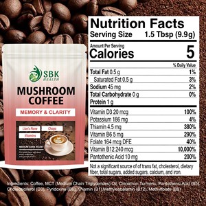 Café de Champiñones Oem Lion's Mane, Apoya la Inmunidad Saludable, Café Tostado con Champiñones Infundidos con Vitaminas B, Suplemento en Polvo - Product Image 2