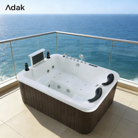 Baignoire autoportante rectangulaire moderne pour intérieur, avec fonction massage, en acrylique portable, drain intégré, écologique, garantie 5 ans, facile à nettoyer