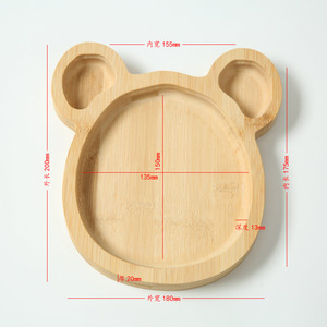 Bamboo <b>Apple</b> Shaped Plate For Children Kids Fruit Tray Dinner Plate Home Use Solid Color Camel 2-4 Years - Product Image 3