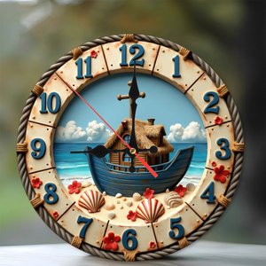 Round Wooden Wall <b>Clock</b> 25cm Classic Design <b>Silent</b> Non Ticking For Home Living Room Bedroom Decor - Product Image 1