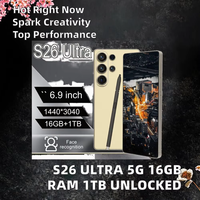 S26 Ultra 5G LTE CDMA Smartphone Octa Core 16GB RAM 1TB Memoria 120Hz OLED 108MP Riconoscimento Facciale Francese Impronta Digitale Dual SIM