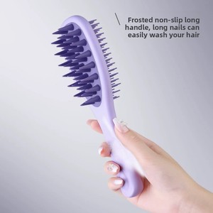 Zenidoo Dual-Use ABS Fashion Hair & Scalp Comb with Long Handle Wet/Dry Bath <b>Brush</b> for Scalp Massaging & Hair Washing - Product Image 4
