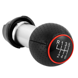 Pommeau de levier de vitesse en cuir noir, 5 vitesses, ergonomique, pour véhicules Audi Volkswagen, alésage de 12mm - Product Image 5