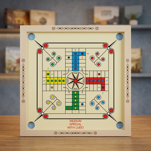 Recién llegado, tablero de madera de Carrom Ludo Deign con pegatina, moneda y polvo, excelente regalo, juego de mesa de 26 pulgadas - Product Image 3