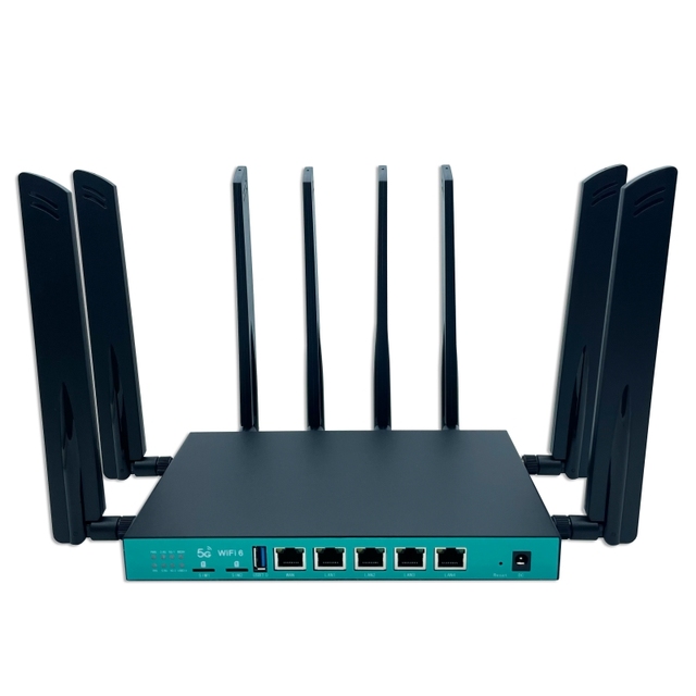 Wifi6 Router Gigabit Dual Band 12V DC Power 1800Mbps 5g Router Sim Openwrt Wifi Router 5g with 8 Antenna