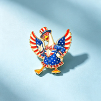 Épinglette drapeau aigle en émail, broche métallique patriotique oiseau pour le Jour de l'Indépendance, badge personnalisé pour veste, sac à dos, accessoire de vacances