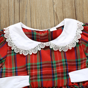 Vestidos de princesa para <span class=keywords><strong>niñas</strong></span>, <span class=keywords><strong>ropa</strong></span> de encaje rojo a cuadros, vestido de Navidad, gran oferta - Product Image 5