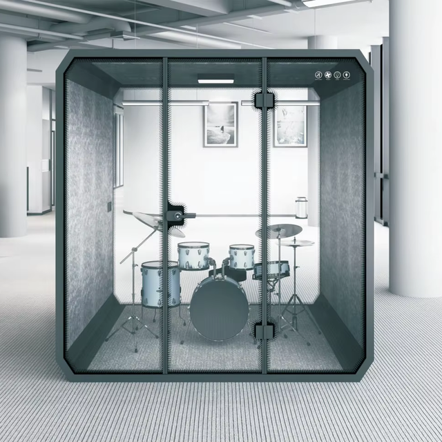 Modern Modular Aluminum Frame Soundproof Phone Booth with Adjustable Desk for Ergonomic Office Hotels & Gyms