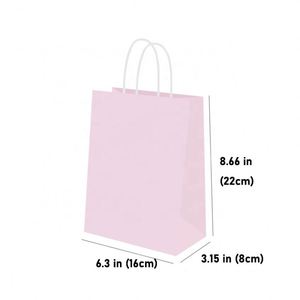 Bolsas de Papel Kraft Blancas Pequeñas Ecológicas para Navidad, con Asas de Colores, para Tiendas de Abarrotes, al por Mayor, Baratas, de Buena Calidad, para Regalos - Product Image 2
