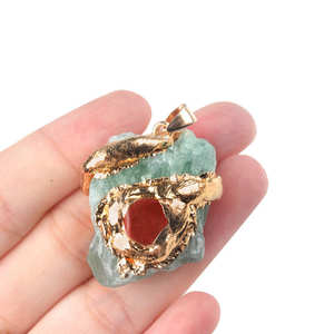 A1400 collier pendentif en pierre naturelle brute pierre de naissance en cristal collier en quartz rose bijoux - Product Image 3