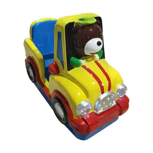 เครื่องสนุกขี่หมีแกว่งเหรียญดำเนินการอาเขตวิดีโอในร่มร้อนขายเด็กแบตเตอรี่รถเครื่องเกม