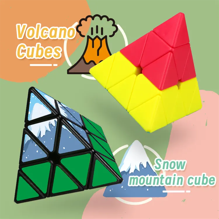 QiYi Snow Mountain Cube Pyra minx brinquedo educativo inteligente cubo mágico suave pirâmide cubo
