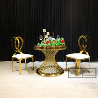 Cylindre de gâteau de fête en métal, table à dessert, piédestal doré, table à dessert de mariage pour décoration d'événements de mariage