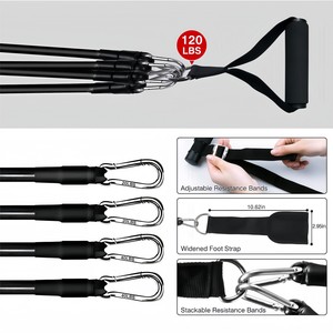 Resistance <b>Bands</b> Set with <b>Workout</b> Bar Pilates Bar Kit Exercise Elastic <b>Band</b> with Handles and Door Anchor for Whole Body Training - Product Image 3