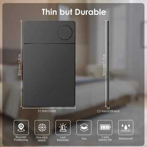 Traceur de portefeuille ultra-fin RSH, localisateur de cartes certifié MFi, localisateur d'objets intelligents pour passeport et carte d'identité, <span class=keywords><strong>BLE</strong></span> 5.4, batterie 2 ans pour la localisation - Product Image 6