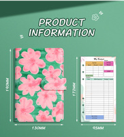 Carnet de notes personnalisé avec fleurs, classeur multifonctionnel pour la gestion financière, planificateur mensuel et hebdomadaire, planificateur budgétaire A6