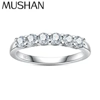 Bague en argent sterling 925 de la marque MuShan, avec moissanite VVS, pour femme, plaquée or véritable 18 carats, brevet MST, bagues fines pour tous les jours