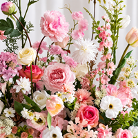 Fleurs artificielles pour la décoration de mariage, arrangement floral rose et blanc, centre de table de mariage de luxe, décoration de fête et d'événements