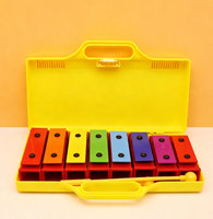 Instrumento de Percusión Orff al por Mayor, Xilófono Portátil de 8 Notas con Arcoíris, Instrumento Musical de Percusión para Niños