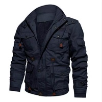 Veste Bomber Homme Grande Taille Hiver Automne Chaude et Épaisse Effet Délavé – Nouvelle Collection