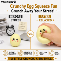 Jouet Squishy en Argile en Forme d'Œuf TONGXIN, Jouets à Presser Anti-Stress Sensoriels pour Bureau et Maison