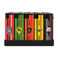 Briquet à cigare en plastique coupe-vent en gros, créatif et personnalisé, pour cigarettes, à flamme directe au butane, rechargeable et portable