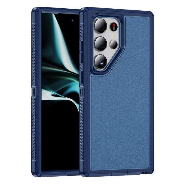 2 in 1 Heavy Armor Cell Phone PC Case Cover With Anti Slip Soft TPU Frosted Matte Phone Case for Samsung S24 Ultra S23 S22