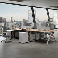Postes de travail modulaires clés en main, bureaux modernes pour équipes avec panneau d'intimité pour mobilier de bureau commercial, solution tout-en-un